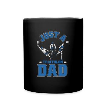 Triathlon Triathlet Just A Triathlon Dad - Tasse einfarbig - Schwarz - Vorne