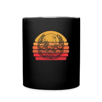poule poule fleurs sauvages lune florale - Mug uni - noir - Devant