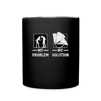 Nachos Enthusiast My Problem My Pictogram Dad Mom - Tasse einfarbig - Schwarz - Vorne