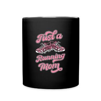 Läufer Jogger Runner Laufen Just A Running Mom - Mug uni - noir - Devant