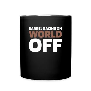 Fassrennen Westernreiten Barrel Racing - Tasse einfarbig - Schwarz - Vorne