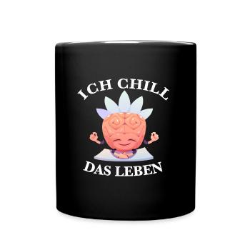 Ich chill das Leben Yoga Gehirn Meditation - Tasse einfarbig - Schwarz - Vorne