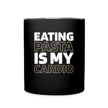 Pasta Citation cardio drôle - Mug uni - noir - Devant