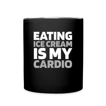 Citation cardio amusante de crème glacée - Mug uni - noir - Devant
