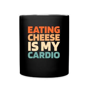 Käse Käser Funny Cardio Quote - Tasse einfarbig - Schwarz - Vorne