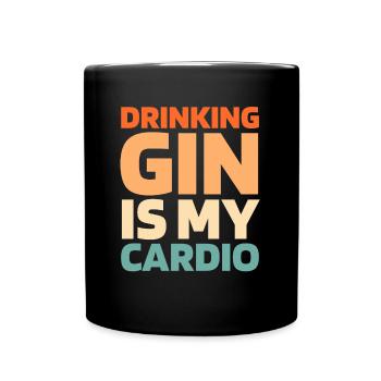 Gin Funny Cardio Quote - Full Colour Mug - black - Front