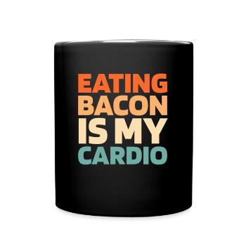 Bacon Speck Funny Cardio Quote - Tasse einfarbig - Schwarz - Vorne