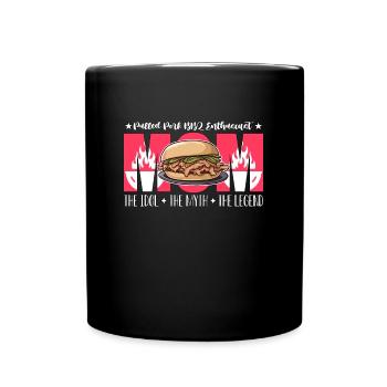 Pulled Pork BBQ Enthusiast Mom Loves Grilled Meat - Full Colour Mug - black - Front
