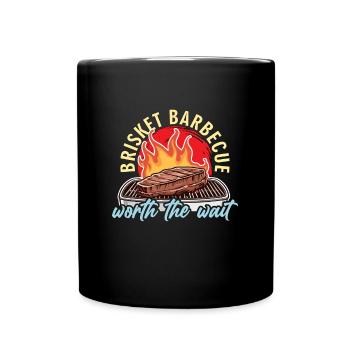Brisket Barbecue Worth The Wait Grilled Meat Lover - Full Colour Mug - black - Front
