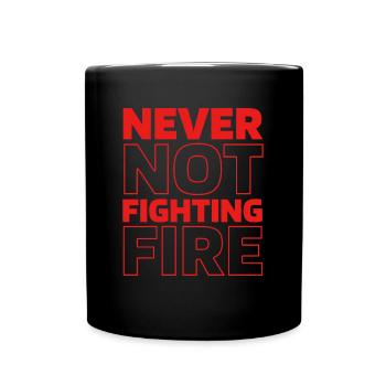 Feuerwehrmann - Tasse einfarbig - Schwarz - Vorne