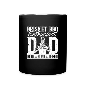 Amateur de barbecue de poitrine Papa L’Idole Amateur de viande - Mug uni - noir - Devant