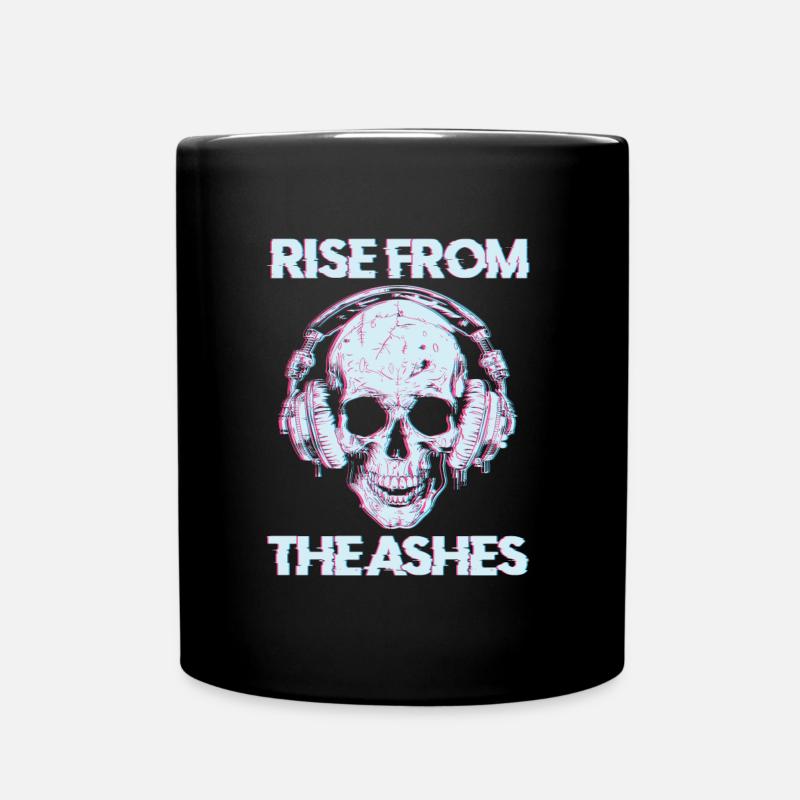 Techno Raver Schädel - Tasse einfarbig - Schwarz