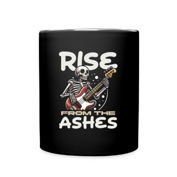 Bassist Bass Guitar Basser Skeleton - Full Colour Mug - black - Front