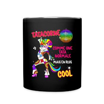 Tante Einhorn Vintage Tante Tante Tante Cool - Tasse einfarbig - Schwarz - Vorne