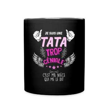 Tante zu tolles Geschenk von einer Nichte - Tasse einfarbig - Schwarz - Vorne