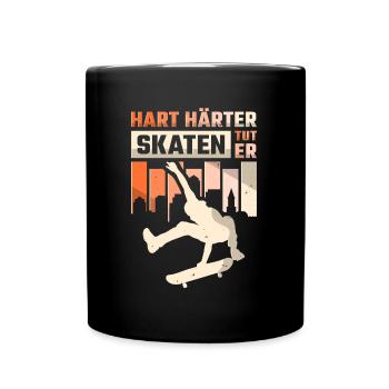 Skateboard Skater - Tasse einfarbig - Schwarz - Vorne
