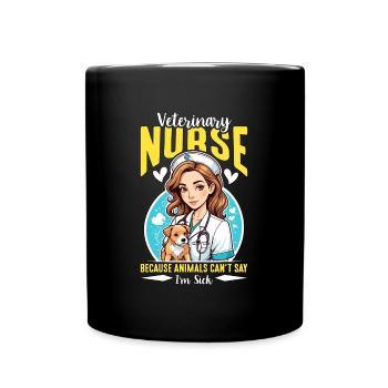 Veterinary Nurse Because Animals Veterinarian - Tasse einfarbig - Schwarz - Vorne