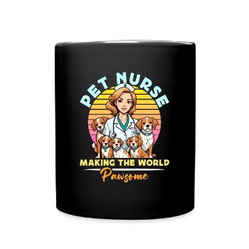 Infirmière vétérinaire Infirmière pour animaux de compagnie Faisant Amoureux des animaux - Mug uni - noir - Devant