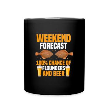 Pêche à la plie - pêcheurs à la ligne Fludern - Mug uni - noir - Devant