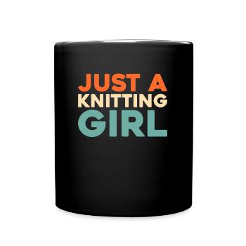 Stricken Just A Knitting Girl - Full Colour Mug - black - Front