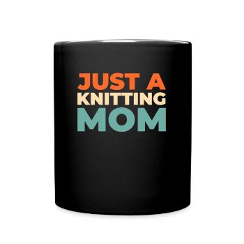 Frappée juste une maman tricoteuse - Mug uni - noir - Devant
