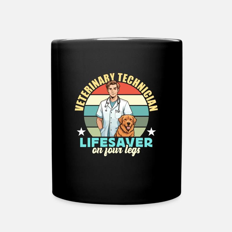 Technicien vétérinaire sauveteur sur vétérinaire - Mug uni - noir