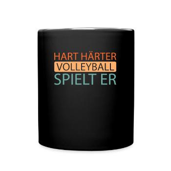 Volleyball Volleyballer - Tasse einfarbig - Schwarz - Vorne