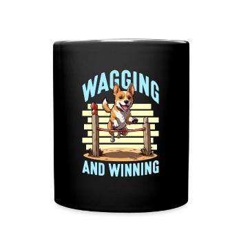 Dog Agility Training Wagging And Winning Dog Sport - Tasse einfarbig - Schwarz - Vorne