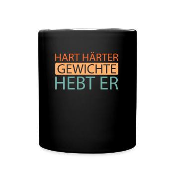 Powerlifting Powerlifter - Tasse einfarbig - Schwarz - Vorne