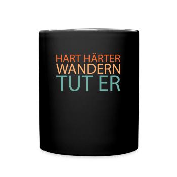 Wandern Wanderer - Tasse einfarbig - Schwarz - Vorne