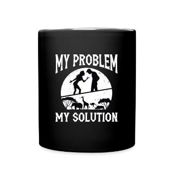 Zoologiste Mon problème Ma solution Pictogramme Papa Maman - Mug uni - noir - Devant