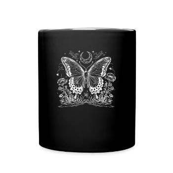Fairycore Cottagecore Floral Moth - Tasse einfarbig - Schwarz - Vorne