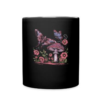 Fairycore Schmetterling Floral Moth - Tasse einfarbig - Schwarz - Vorne