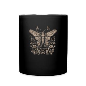 Fairycore Schmetterling Floral Moth - Tasse einfarbig - Schwarz - Vorne