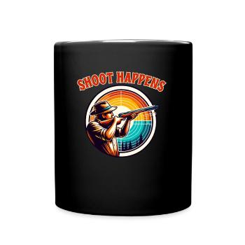 Shoot Happens - Tontauben schießen Schützenverein - Tasse einfarbig - Schwarz - Vorne