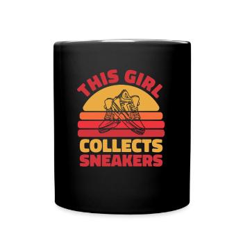 Sneakers Cette fille collectionne les sneakers - Mug uni - noir - Devant