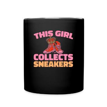Sneakers Cette fille collectionne les sneakers - Mug uni - noir - Devant