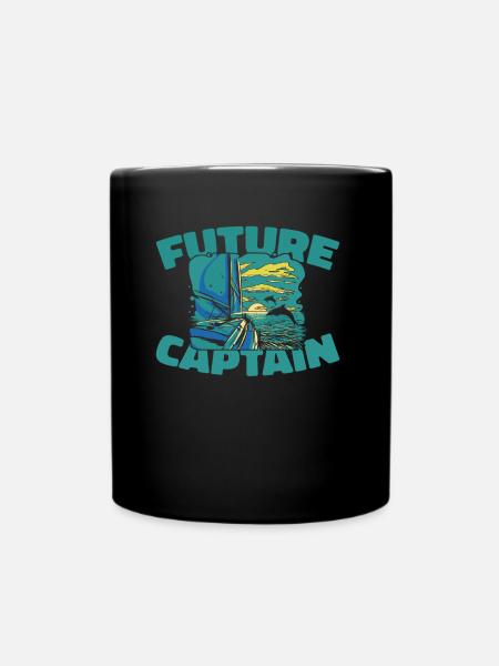 Segeln Segler Segelboot Future Captain - Tasse einfarbig - Schwarz