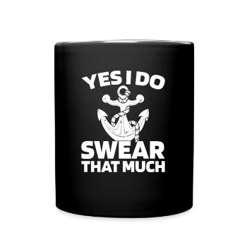 Voilier Marin Voilier Jurer Comme Un Marin - Mug uni - noir - Devant