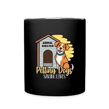 Refuge pour animaux Caresser des chiens Sauver des vies Amoureux des chiens - Mug uni - noir - Devant