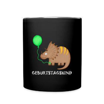 Birthday Boy Triceratops Dino Birthday - Full Colour Mug - black - Front