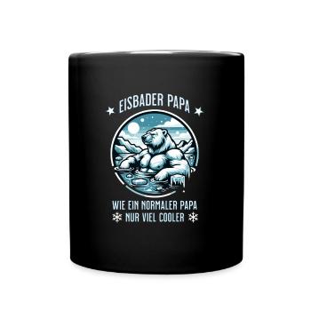 Der Eisbär Eisbader – Kältetherapie im Eisbad - Tasse einfarbig - Schwarz - Vorne