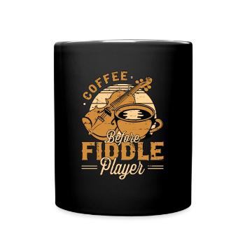 Violoniste Café Avant Violoniste Amateur de café - Mug uni - noir - Devant