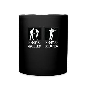 Fiddle Player My Problem My Solution Pictogram Dad - Tasse einfarbig - Schwarz - Vorne