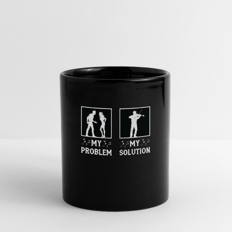 Fiddle Player My Problem My Solution Pictogram Dad Tasse einfarbig