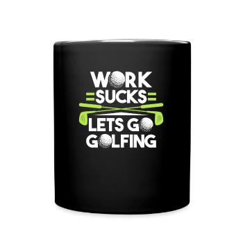 Golf Golfer Golfen - Tasse einfarbig - Schwarz - Vorne