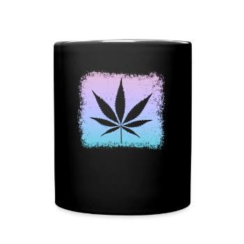 Kiffen Kiffer Weed Gras Stoner - Tasse einfarbig - Schwarz - Vorne