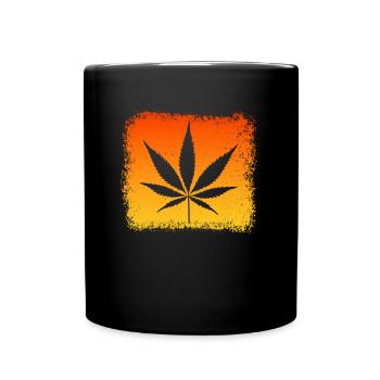 Kiffen Kiffer Weed Gras Stoner - Tasse einfarbig - Schwarz - Vorne
