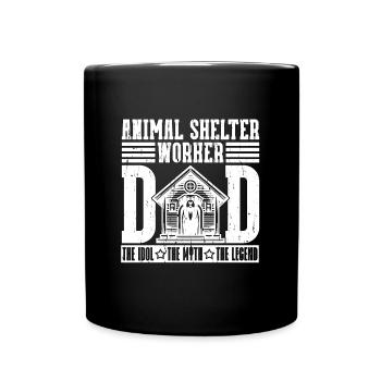 Animal Shelter Worker Dad The Idol Animal Lover - Full Colour Mug - black - Front