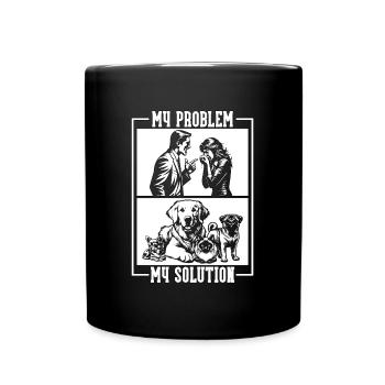 Animal Shelter My Problem My Pictogram Mom Dad - Full Colour Mug - black - Front
